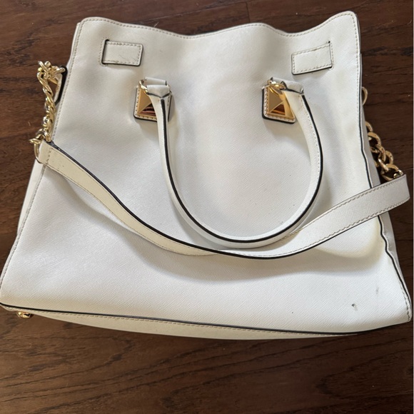 Michael Kors White and Gold Studded Tote Bag - Picture 4 of 7